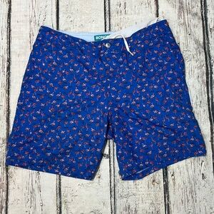 Bonobos Blue Flamingo Print Swim Trunks